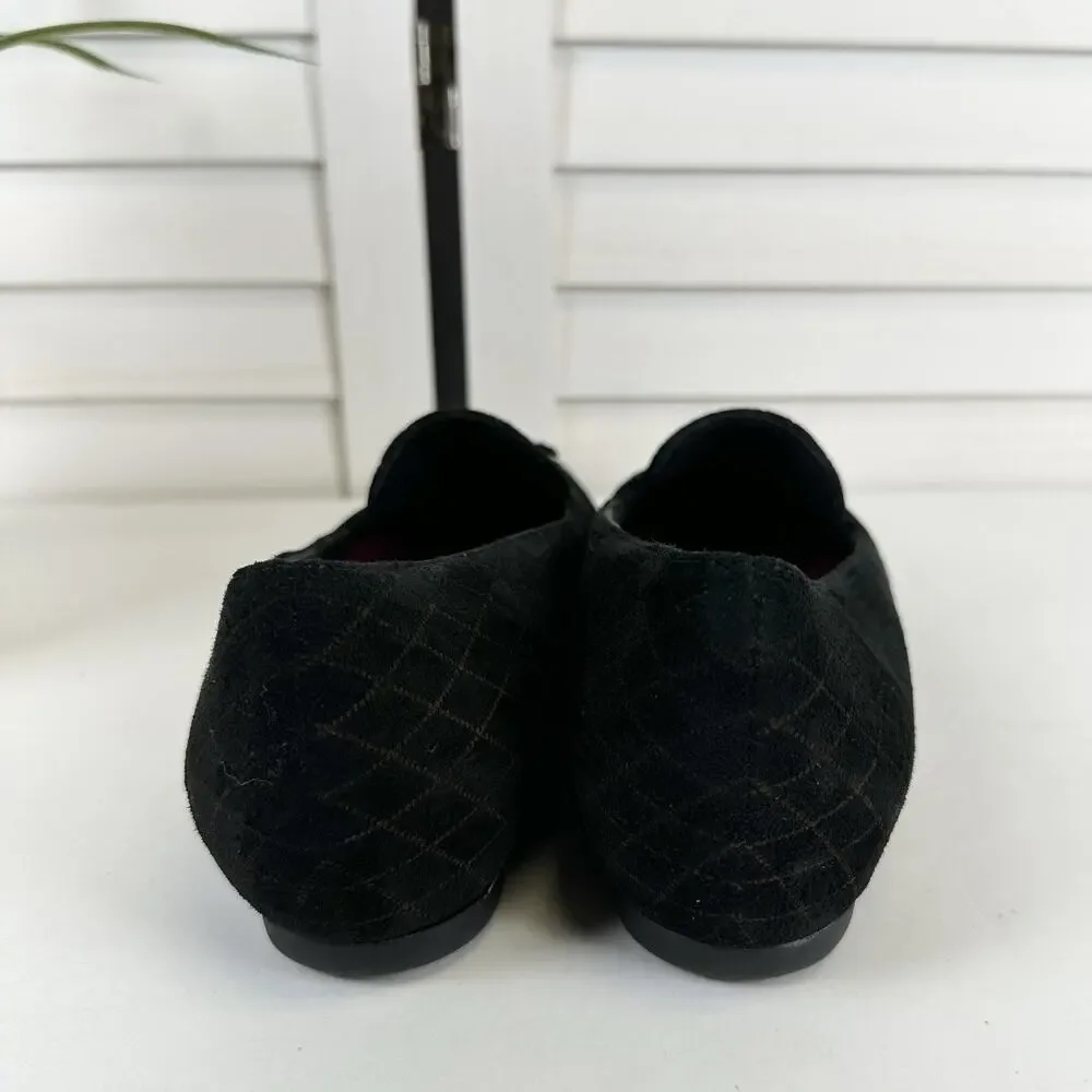 Munro 8.5 M Tallie Tassel Loafers Quilted Slip On Flats Black Brown Comfort Shoe